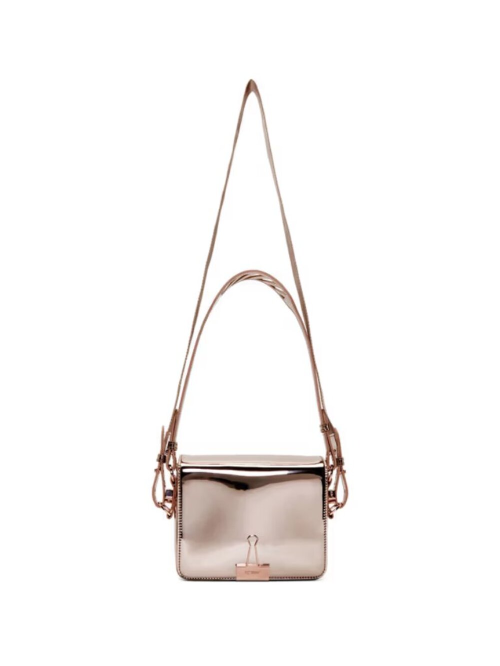 Off-White Pink Mirror Mini Baby Flap Bag